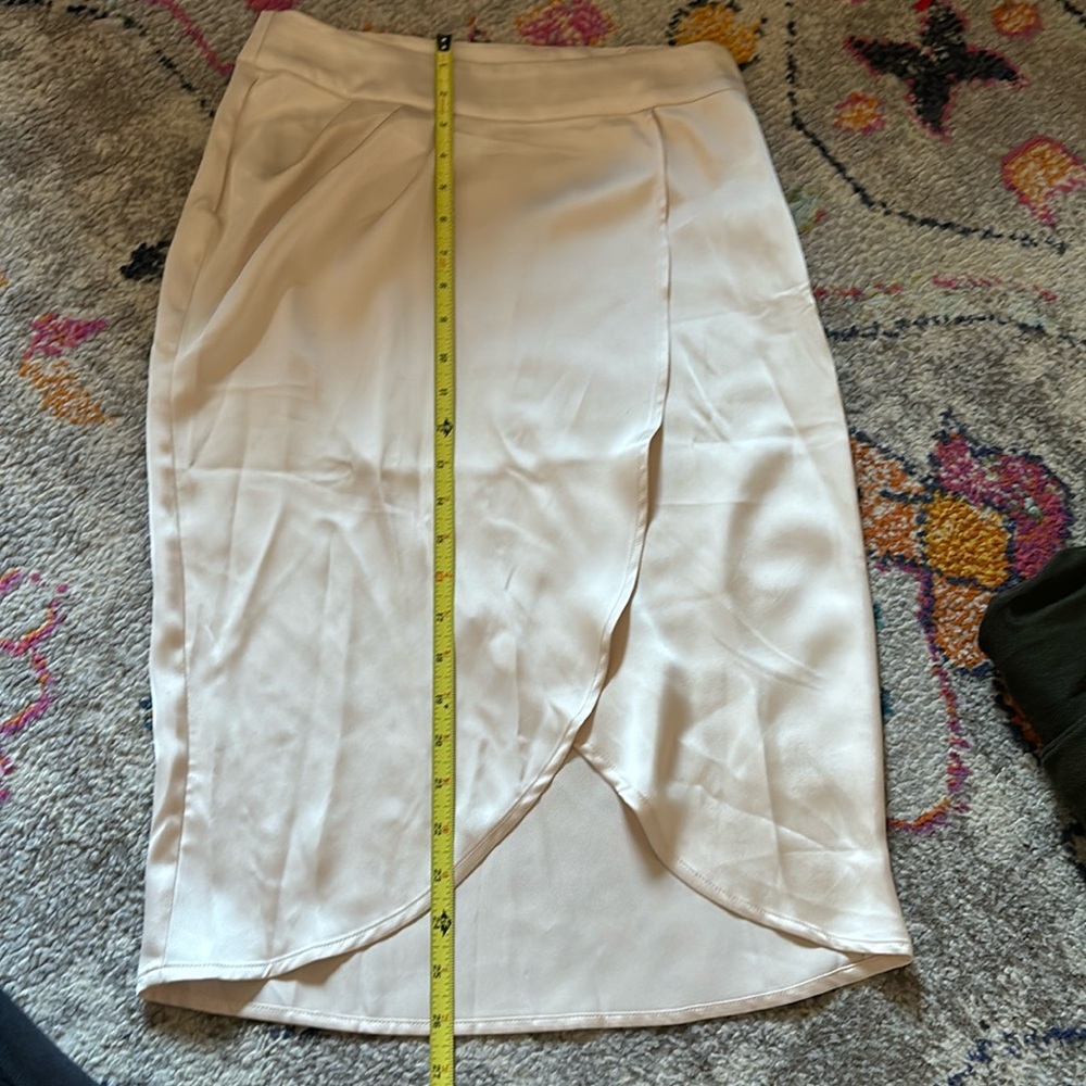Silky tulip wrap skirt
